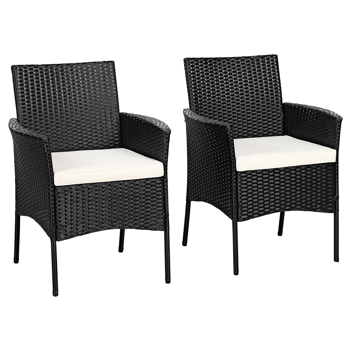 Patio Wicker Chairs Set of 2 with Cushions