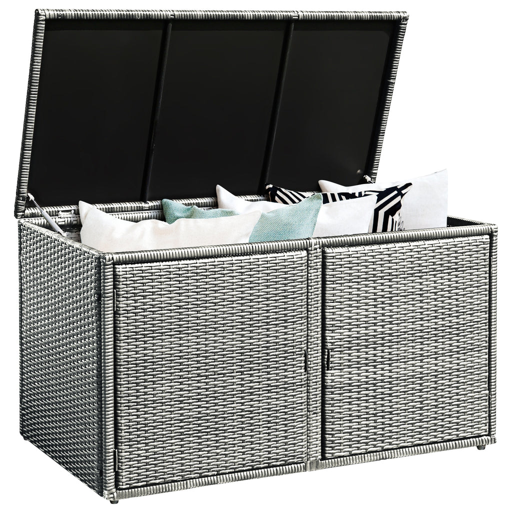 88 Gallon Rattan Storage Box - Outdoor Patio Bench