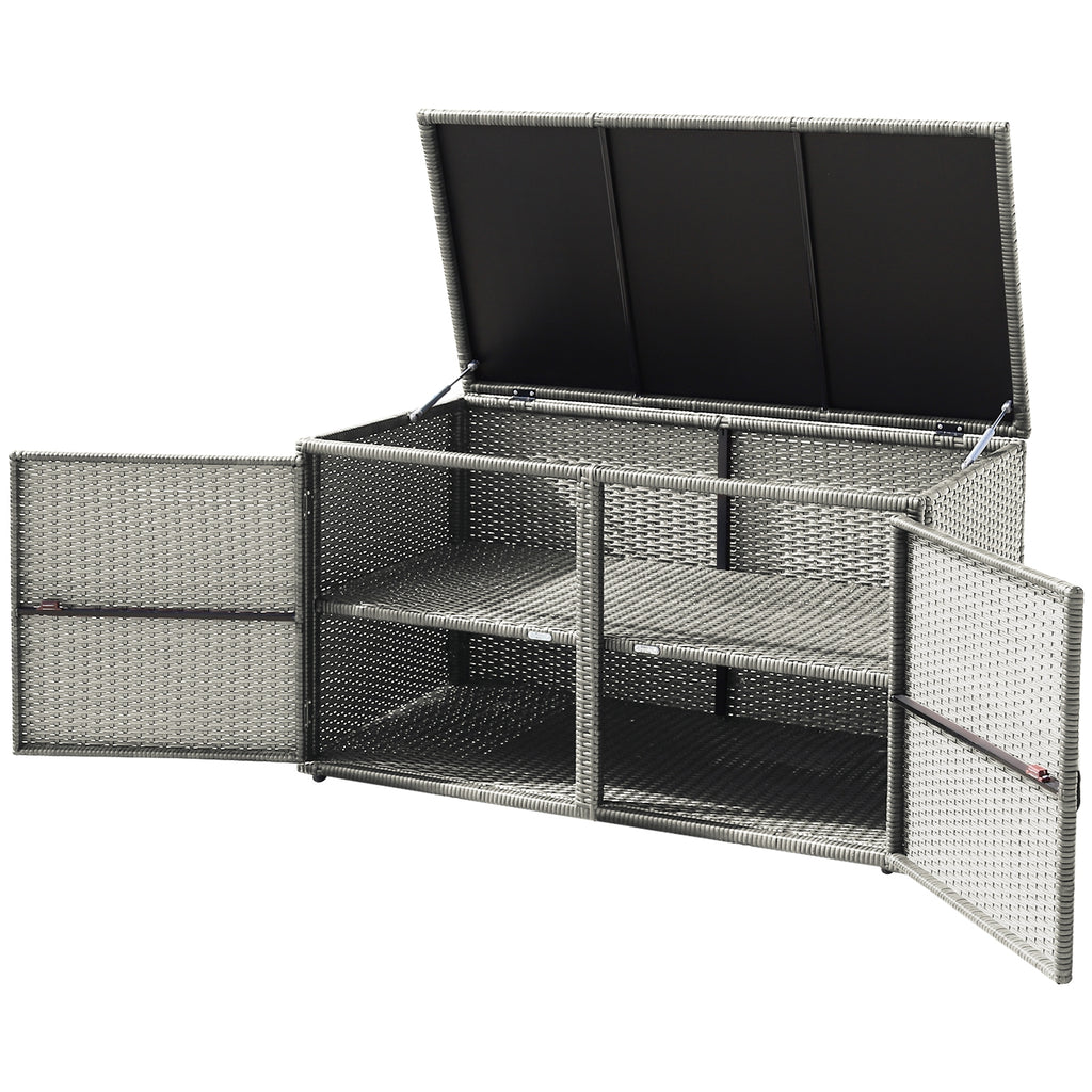 88 Gallon Rattan Storage Box - Outdoor Patio Bench