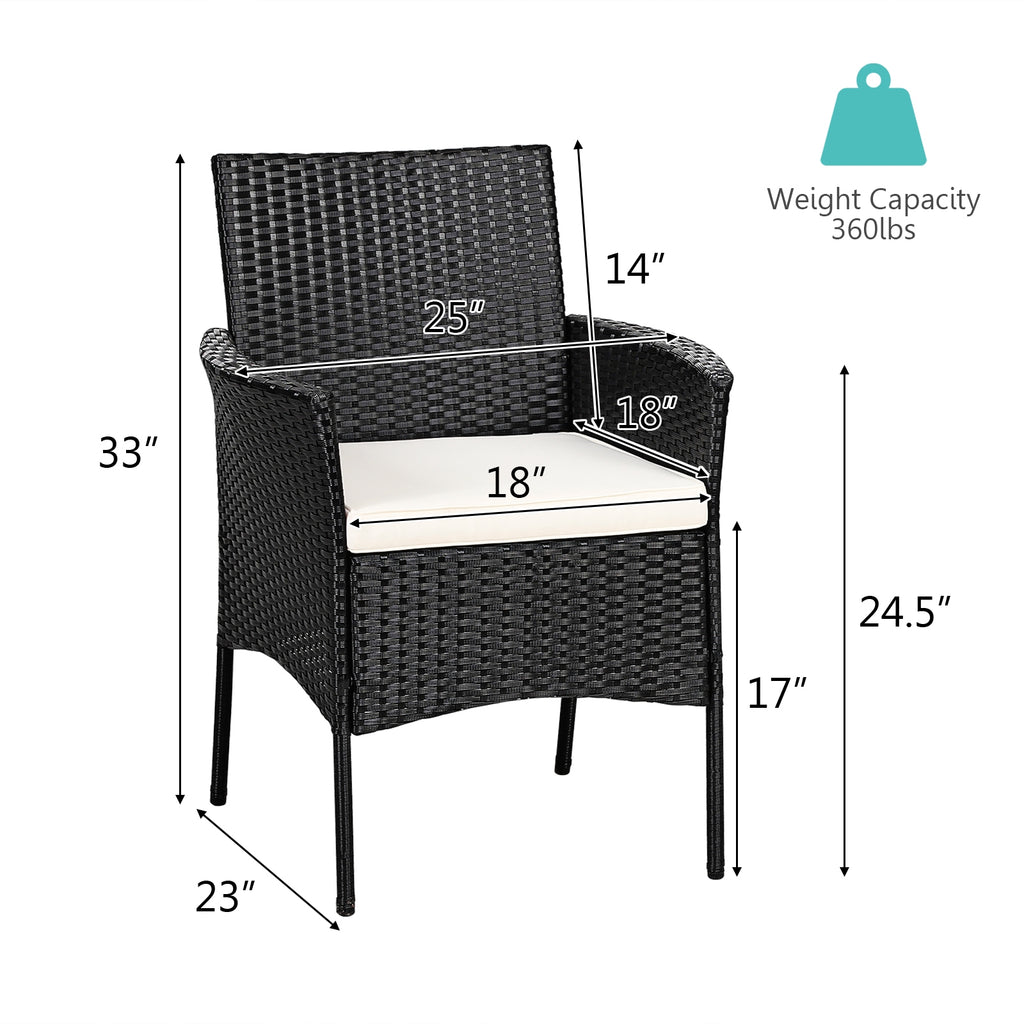 Patio Wicker Chairs Set of 2 with Cushions
