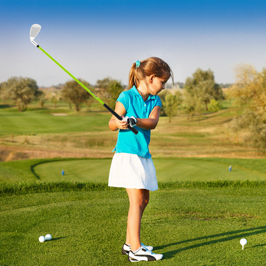Junior Golf Iron for Kids Ages 8-10 with Fiberglass Shaft and Headcover - Yellow Variation 7 Iron