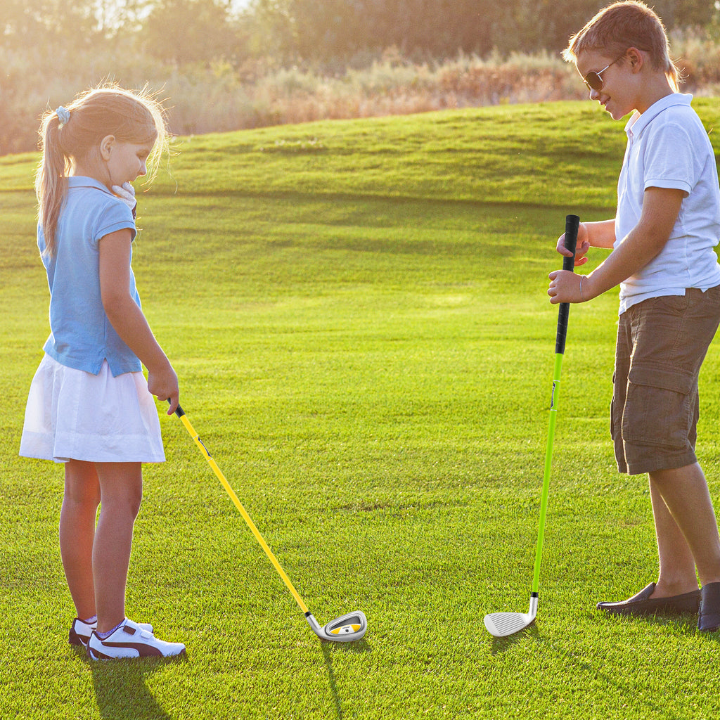 Junior Golf Iron for Kids Ages 8-10 with Fiberglass Shaft and Headcover - Yellow Variation 7 Iron