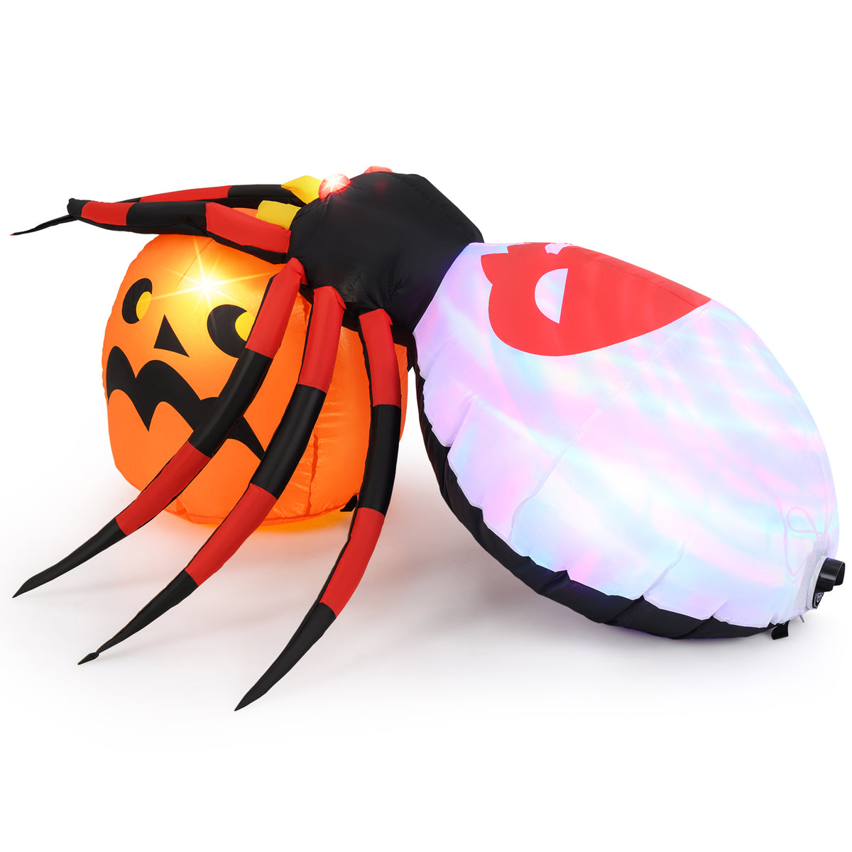 Inflatable Spider with Pumpkin and Rotating Light - 5 Feet Version
