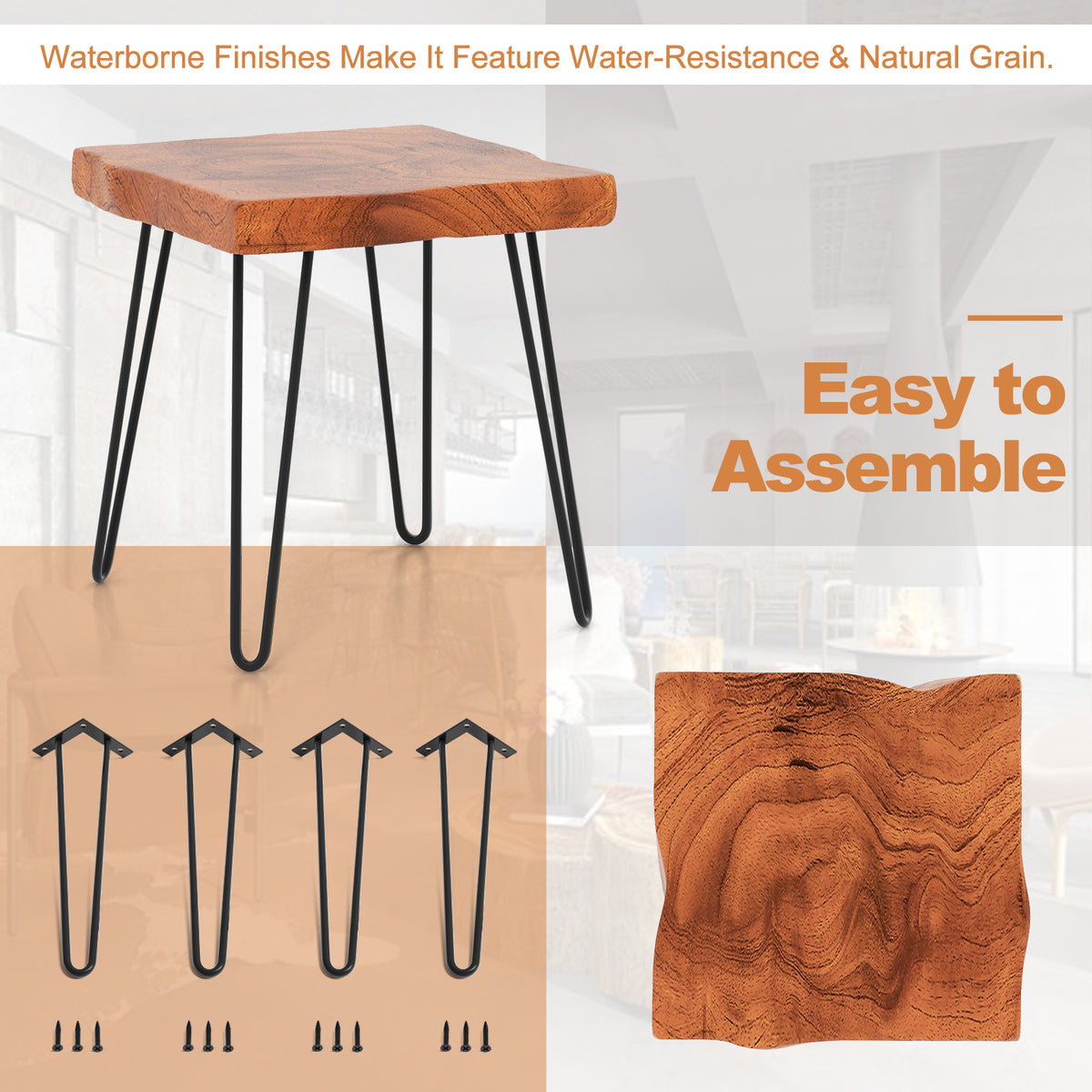 Reclaimed Teak Wood End Table - Square