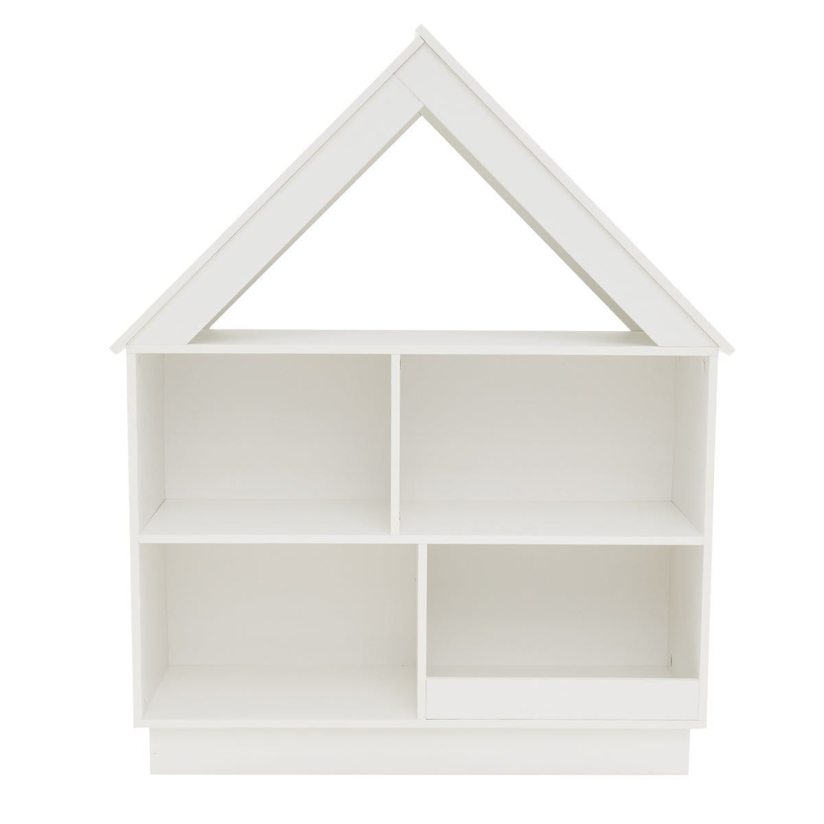 White 3-Tier House-Shaped Toy Storage Organizer with Open Shelves - Costway