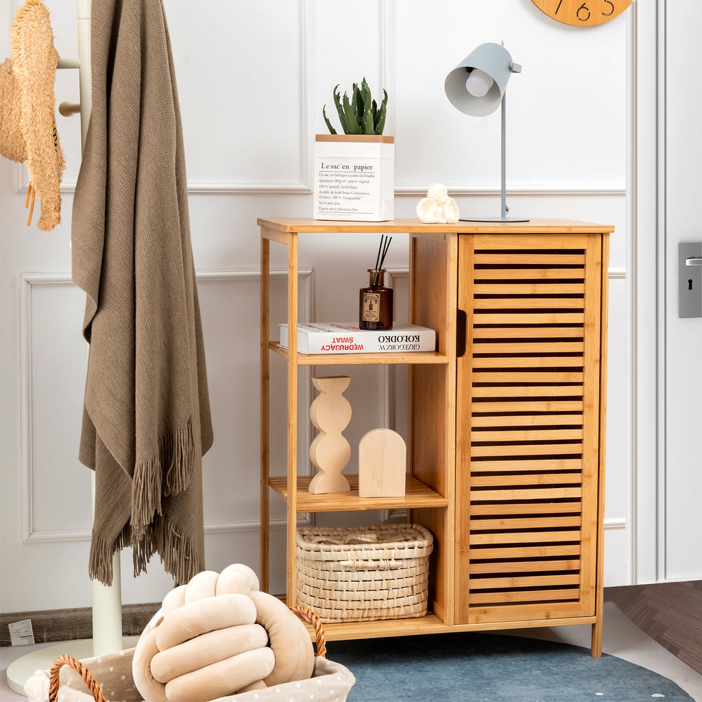 Bamboo Bathroom Storage Cabinet with Single Door