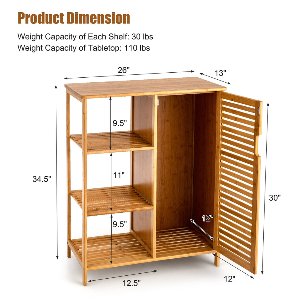 Bamboo Bathroom Storage Cabinet with Single Door