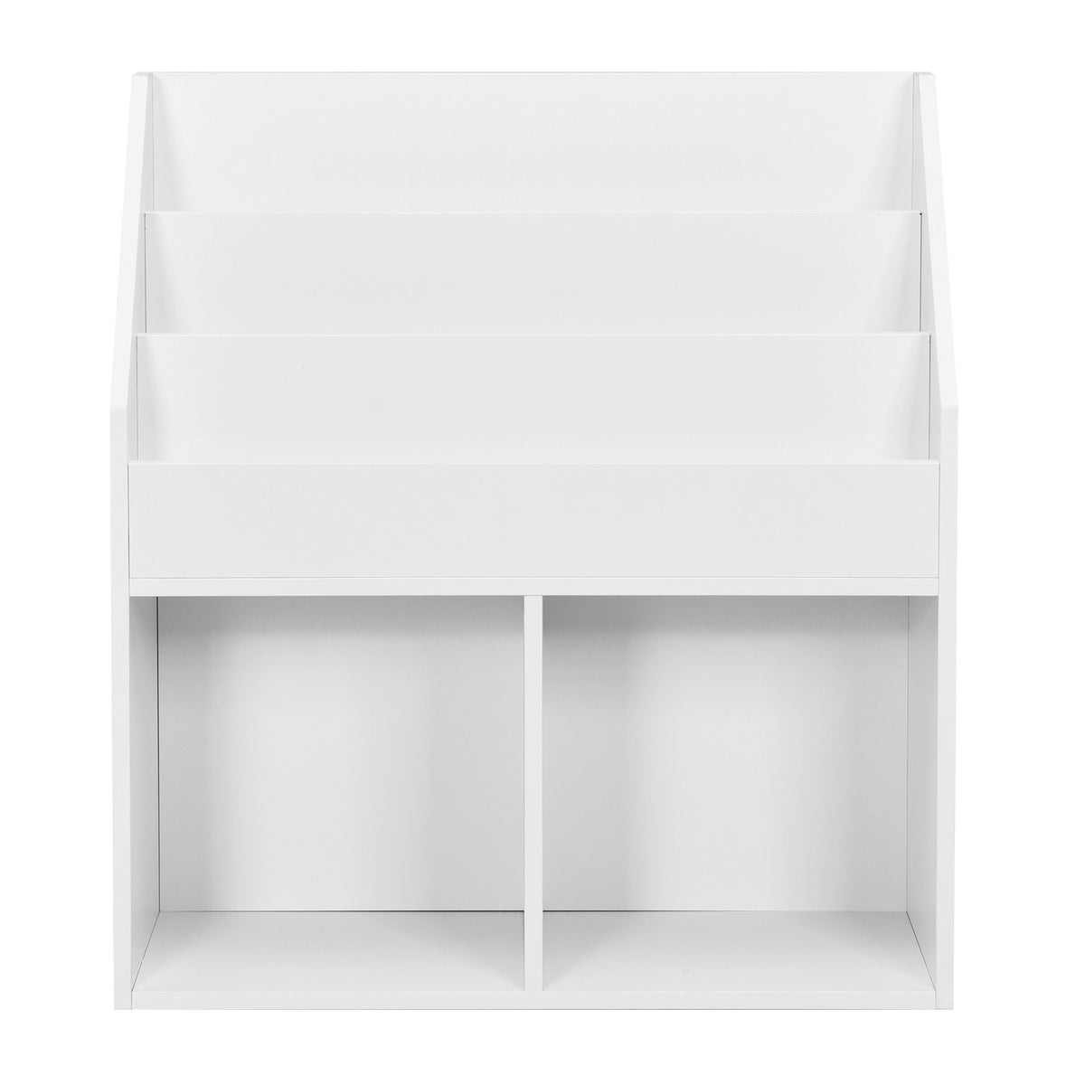 Kids Wooden Bookcase Toy Storage Cabinet - White, 3-Tier Organizer for Children