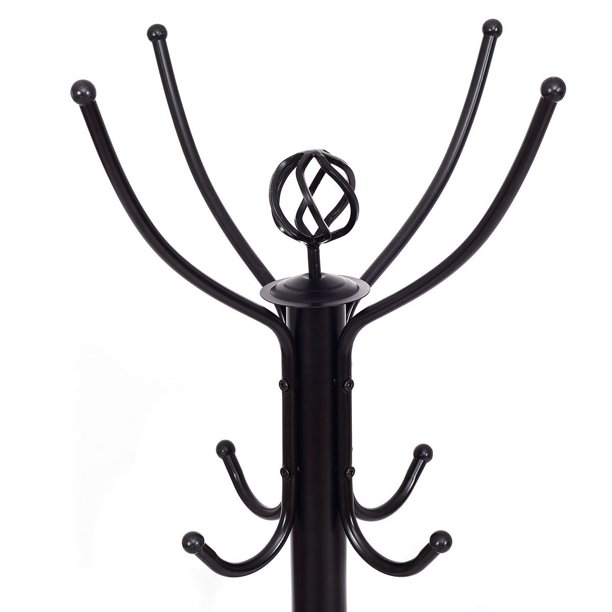 Metal Coat Rack with 12 Hooks - Free-Standing