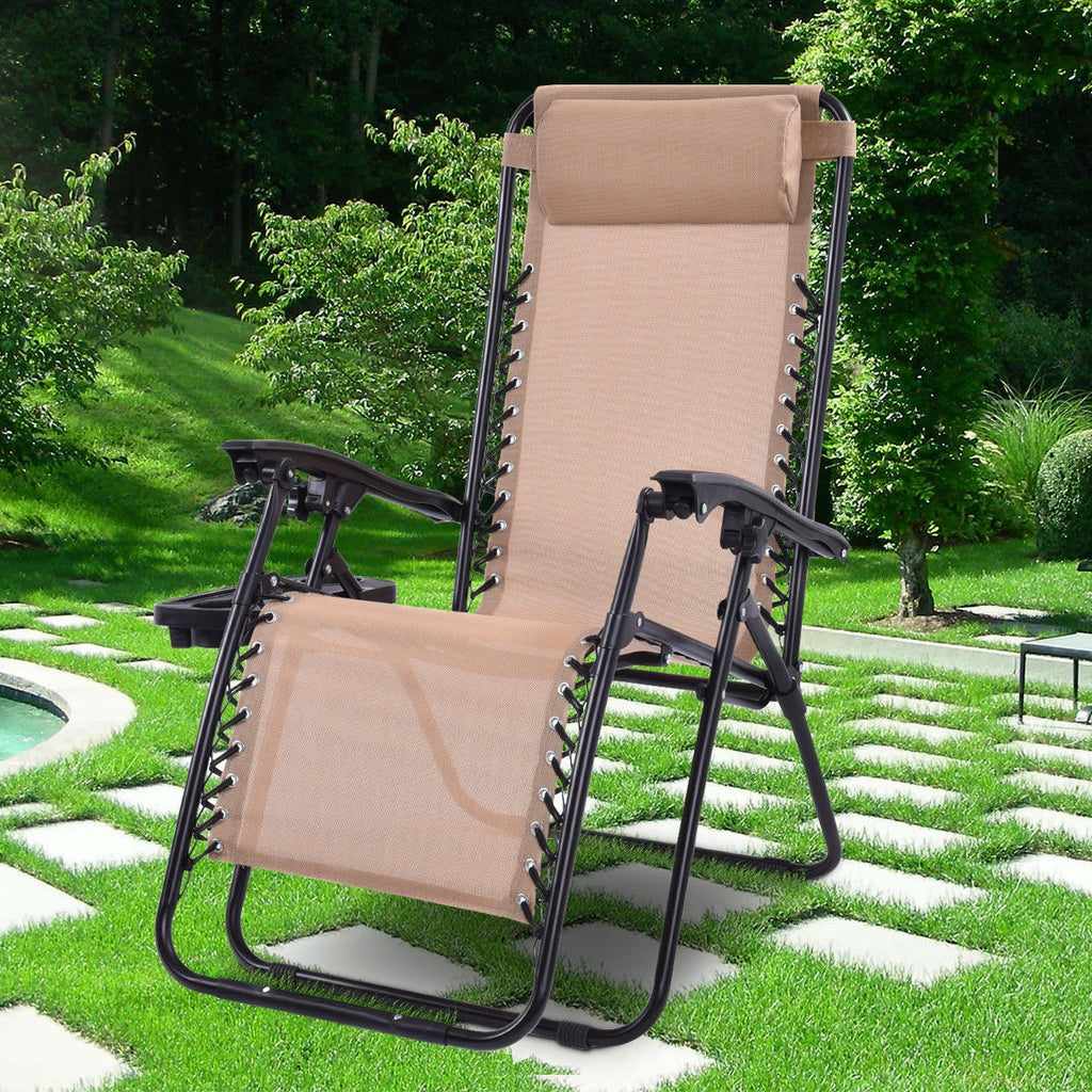 Outdoor Folding Zero Gravity Reclining Lounge Chair