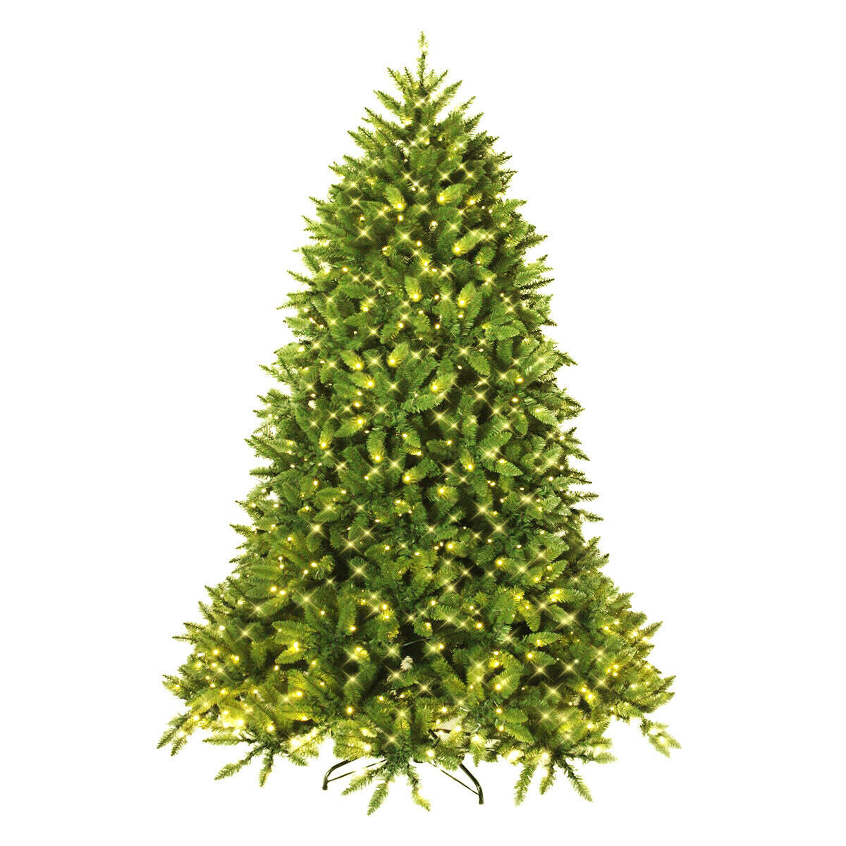 6 Ft Artificial Fir Christmas Tree with LED Lights & Branch Tips - Costway