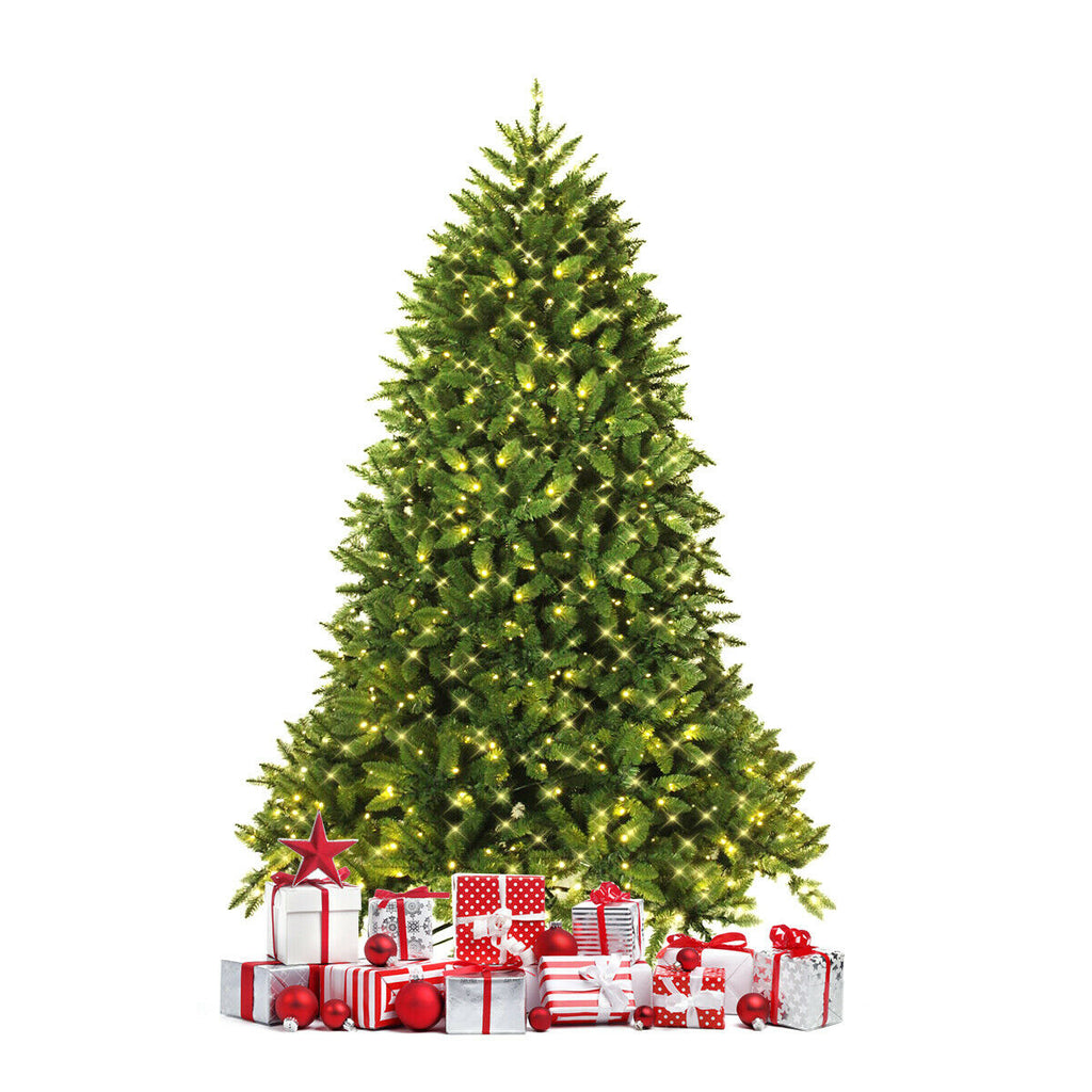 6 Ft Artificial Fir Christmas Tree with LED Lights & Branch Tips - Costway