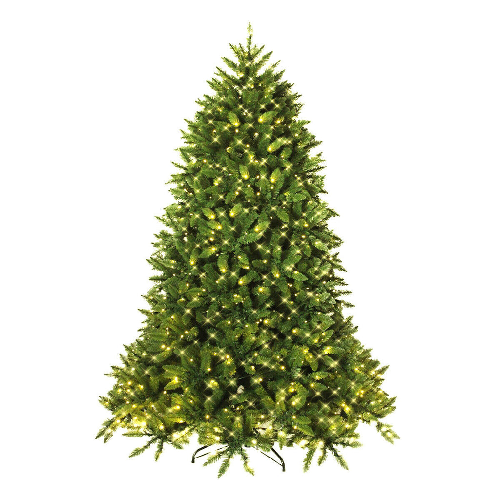 6 Ft Artificial Fir Christmas Tree with LED Lights & Branch Tips - Costway