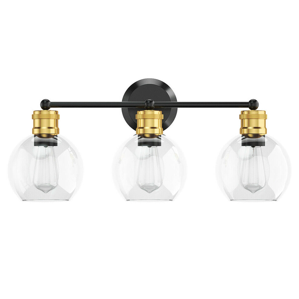 Modern 3-Light Bubble Glass Vanity Wall Light Fixture for Bathroom & Kitchen