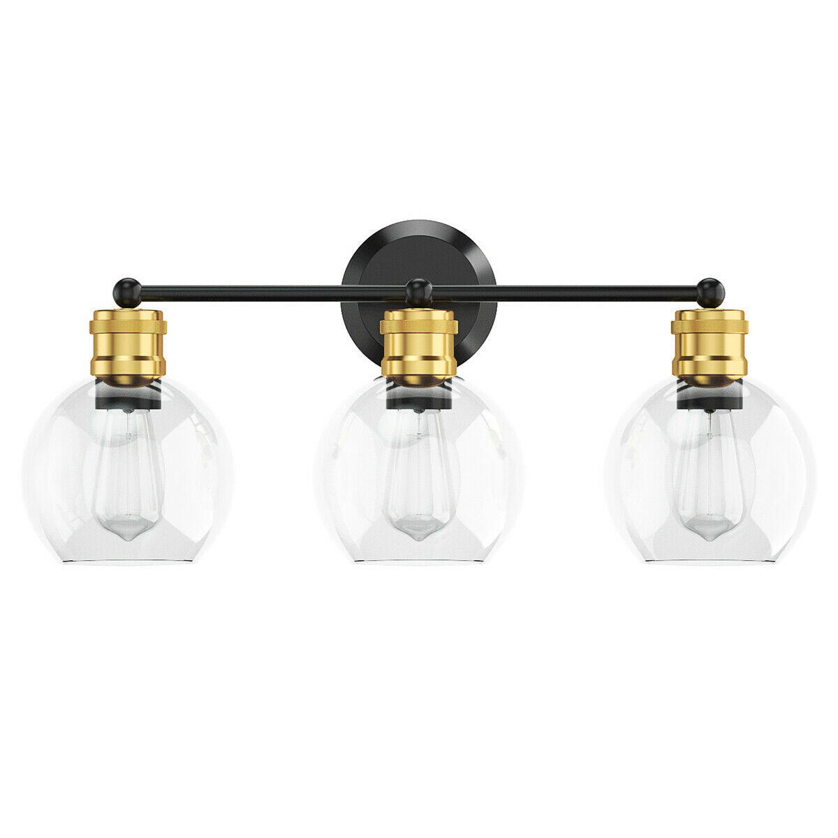 Modern 3-Light Bubble Glass Vanity Wall Light Fixture for Bathroom & Kitchen