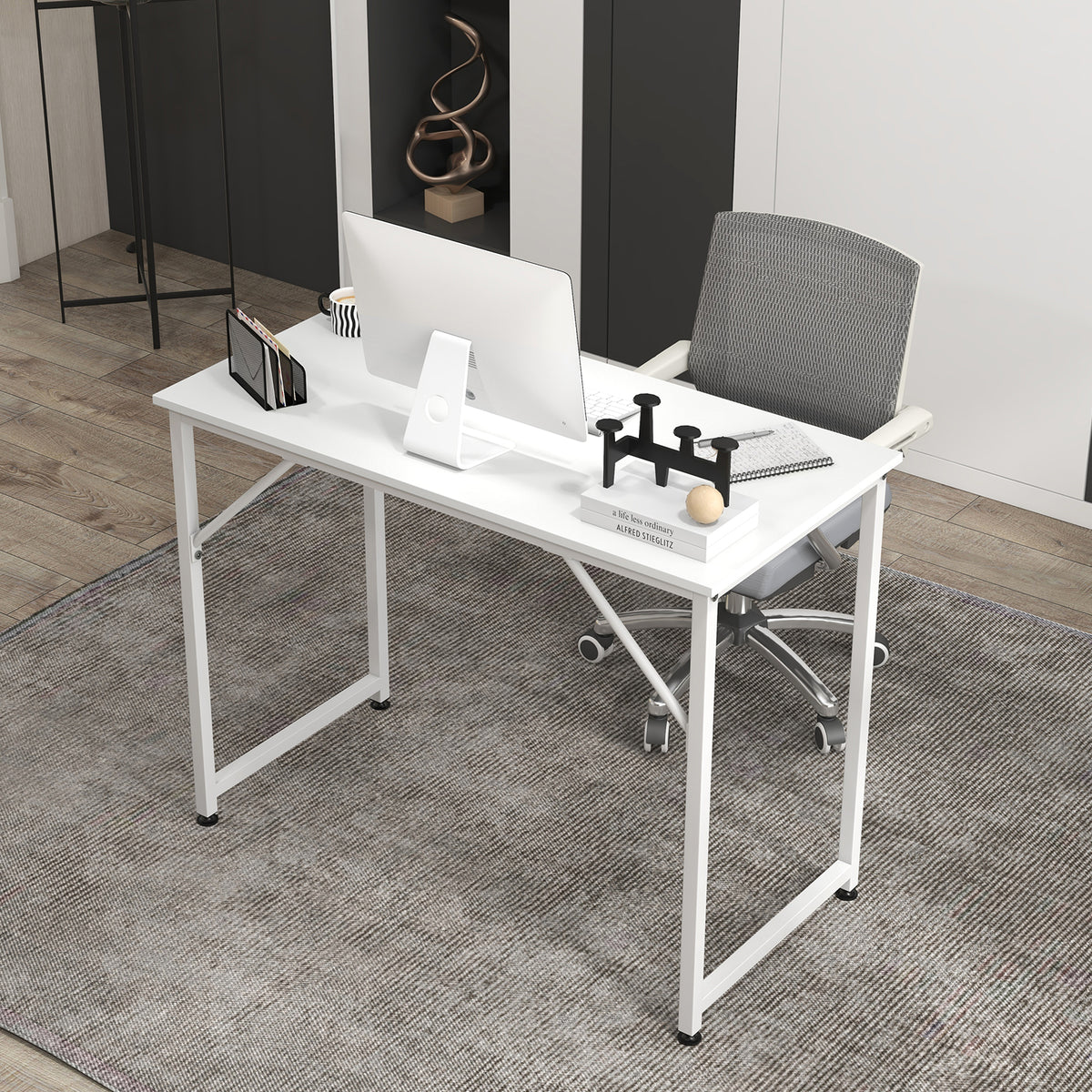 L-Shaped Computer Desk with Storage – White