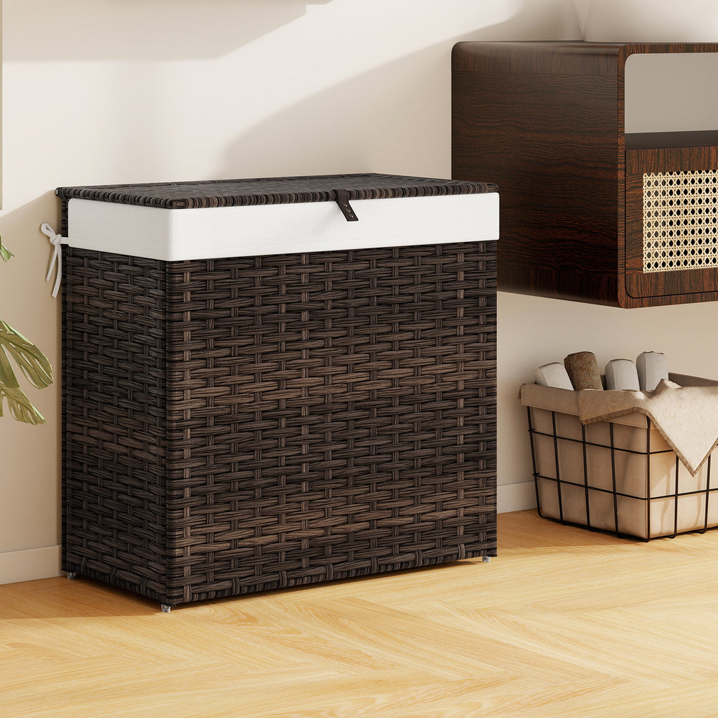 Laundry Hamper with Wheels and Lid - Black