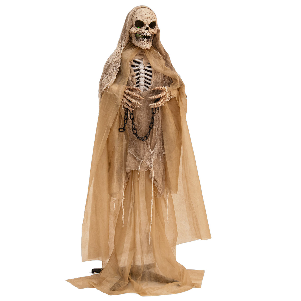 Halloween Animatronic Ghost Pumpkin with Glowing Ribs & Moving Head - Ghost Pumpkin Variation