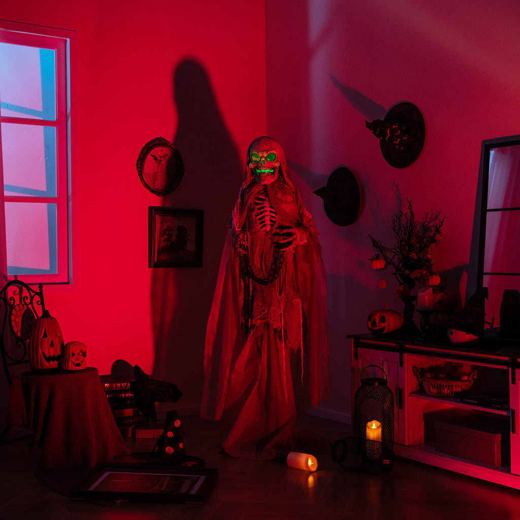 Lighted Animated Halloween Skeleton Decoration with LED Outdoor Skeleton Variation