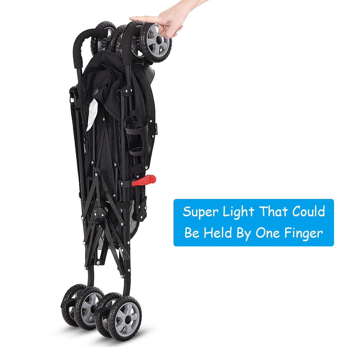 Lightweight Folding Baby Toddler Umbrella Travel Stroller - Black