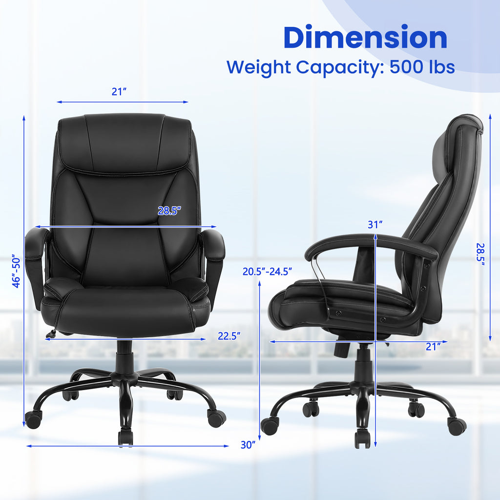 Massage Office Chair with 6 Vibrating Points - Black