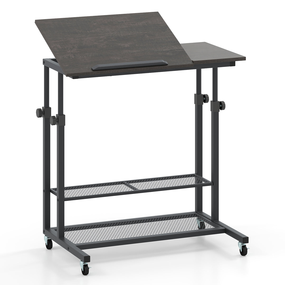 Height Adjustable Standing Desk with Tilting Top - Oak