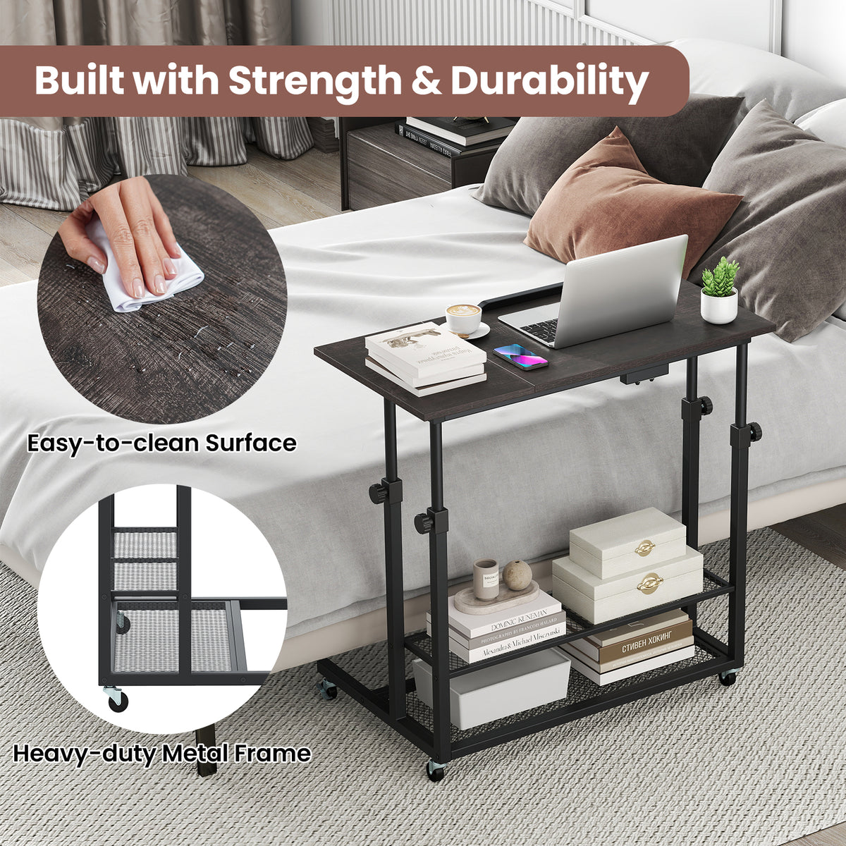 Height Adjustable Standing Desk with Tilting Top - Oak