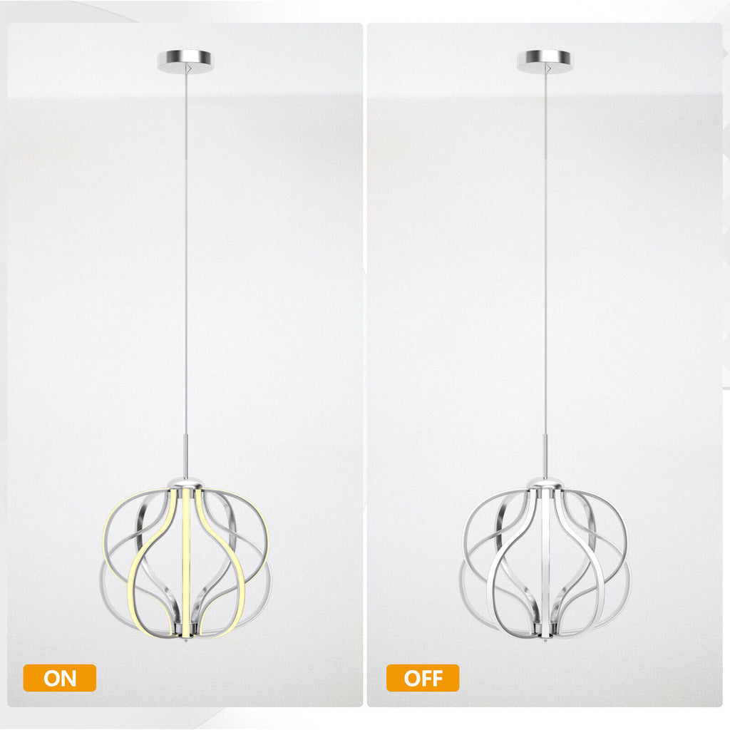 Modern Dimmable Warm White LED Chandelier - Pendant Light with LED, Adjustable Height