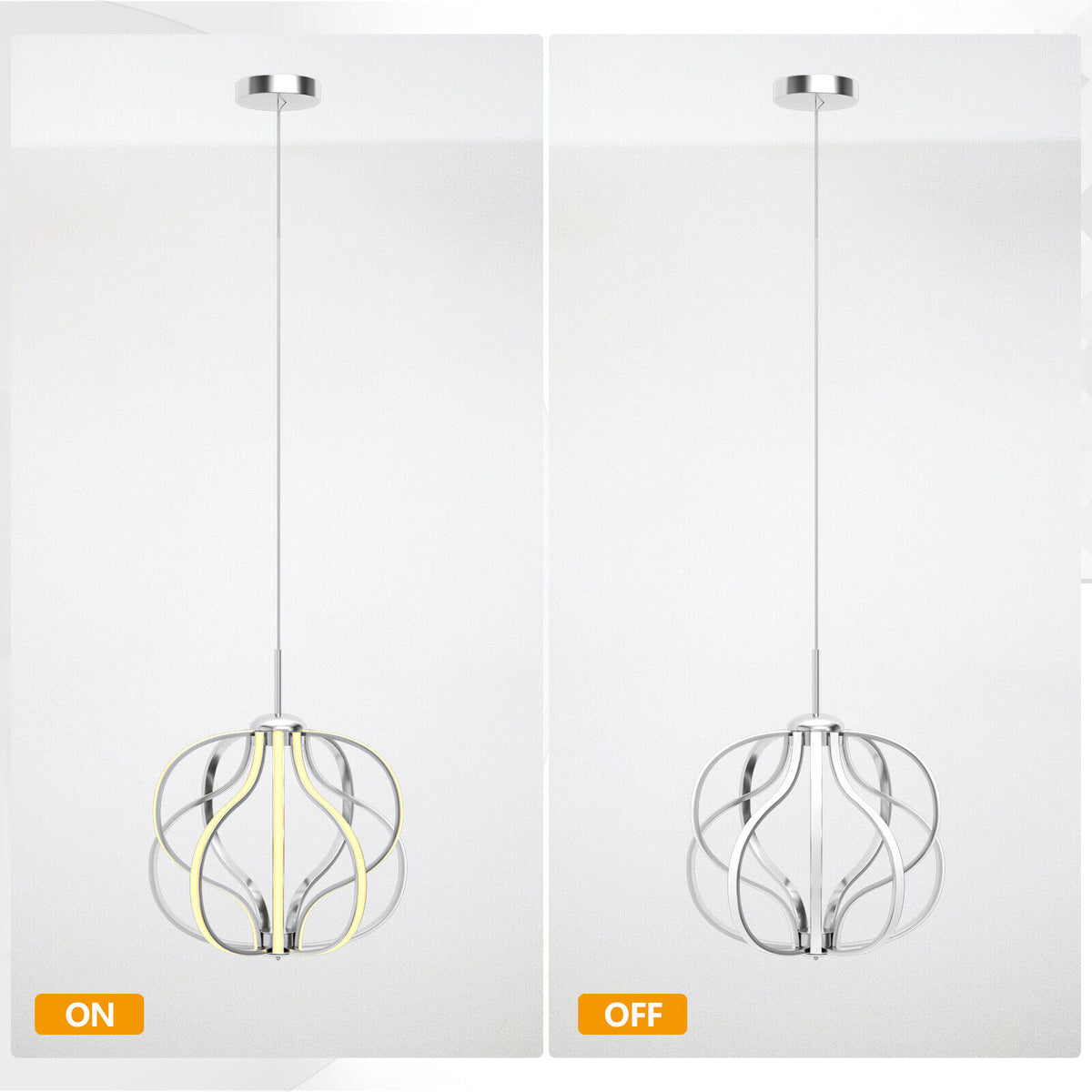 Modern Dimmable Warm White LED Chandelier - Pendant Light with LED, Adjustable Height