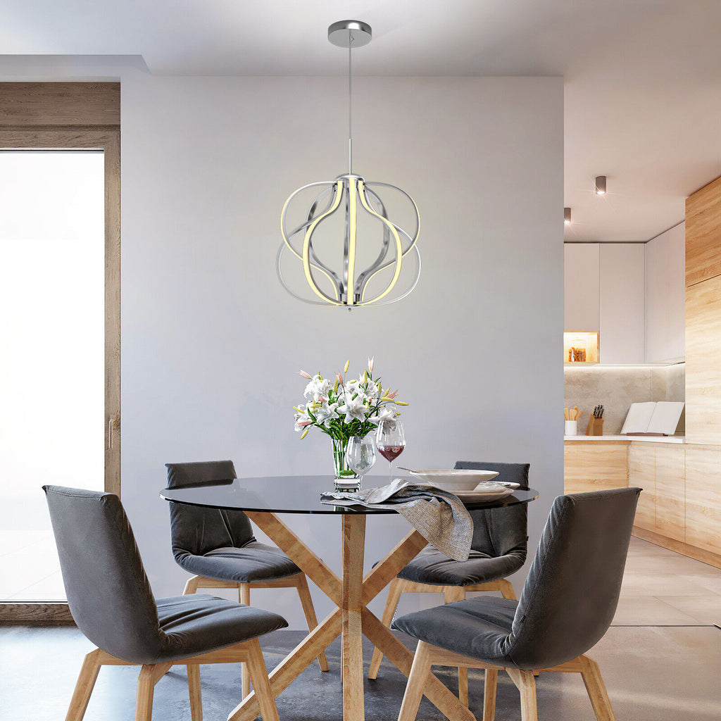 Modern Dimmable Warm White LED Chandelier - Pendant Light with LED, Adjustable Height