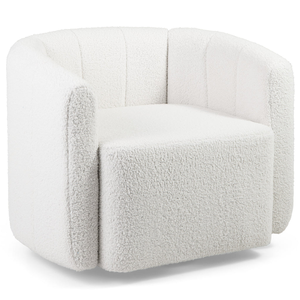 Velvet Club Barrel Chair with Ottoman Footrest - Green
