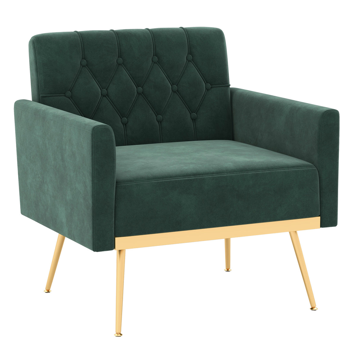 Modern Velvet Accent Chair with Button Tufted Back - Pink
