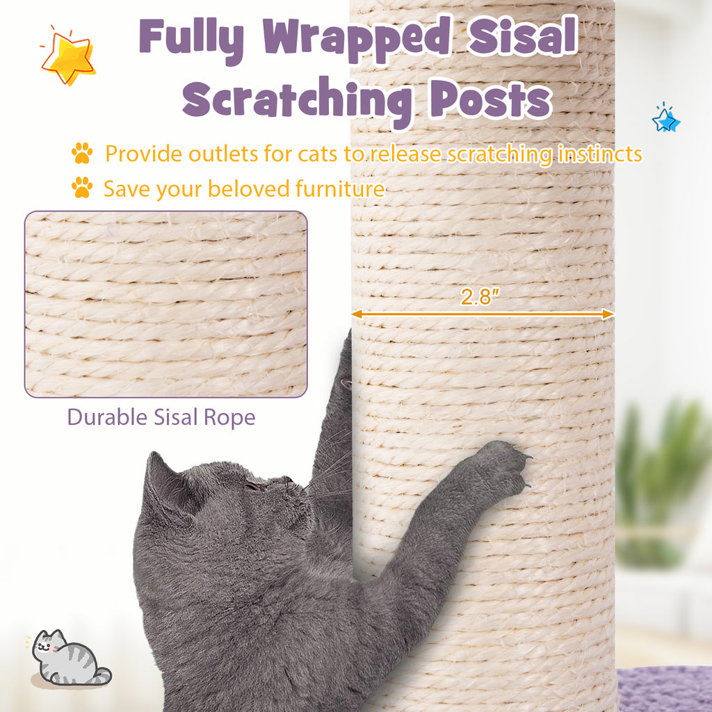 Multi-Level Cat Tower with Sisal Scratching Posts for Small Cats - Variation M