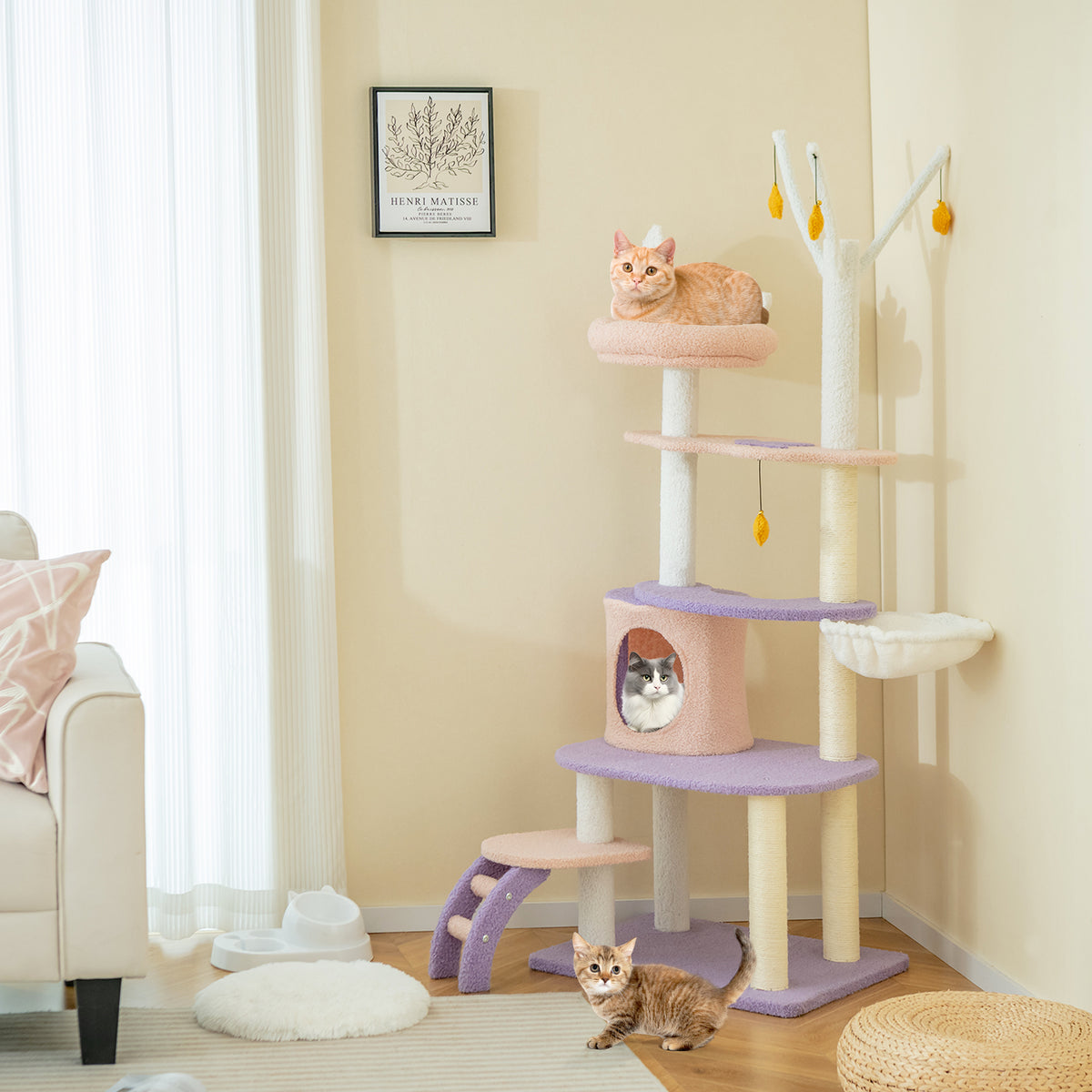 Multi-Level Cat Tower with Sisal Scratching Posts for Small Cats - Variation M