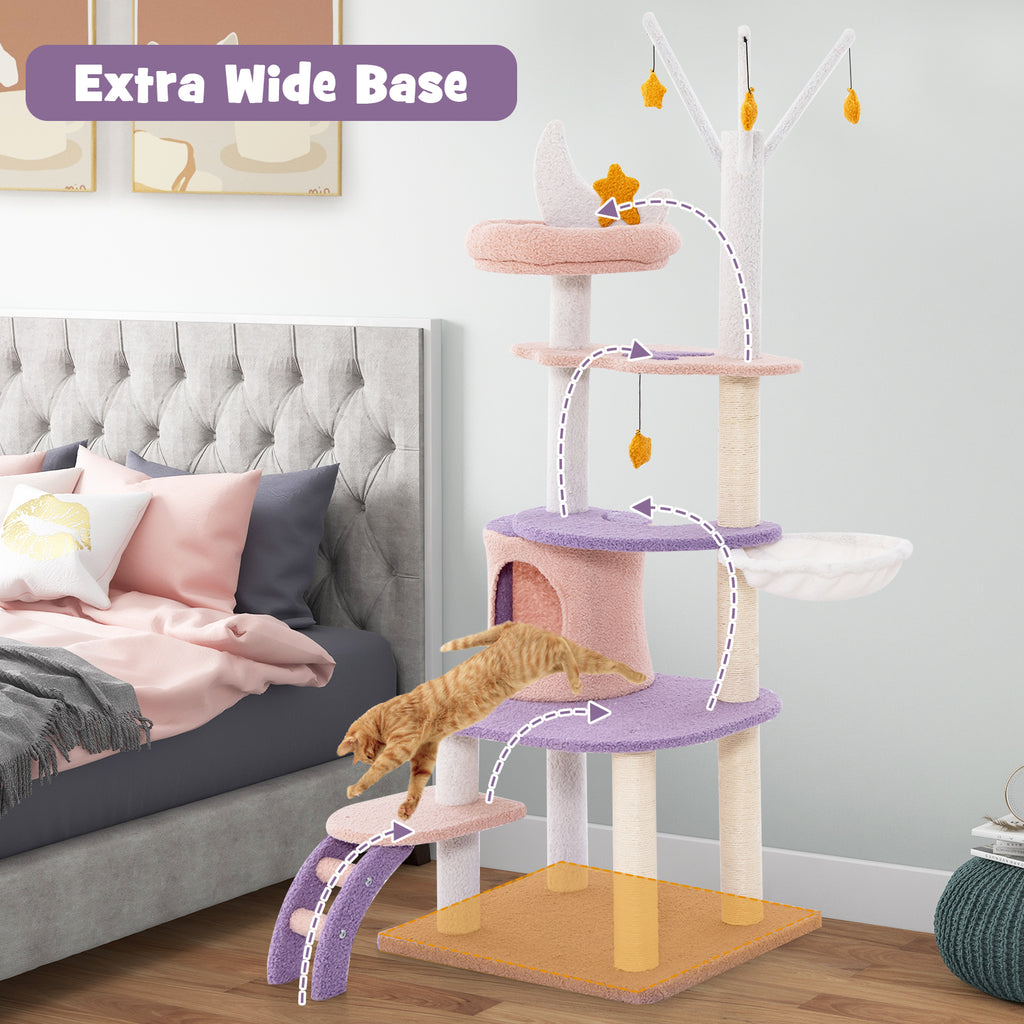 Multi-Level Cat Tower with Sisal Scratching Posts for Small Cats - Variation M