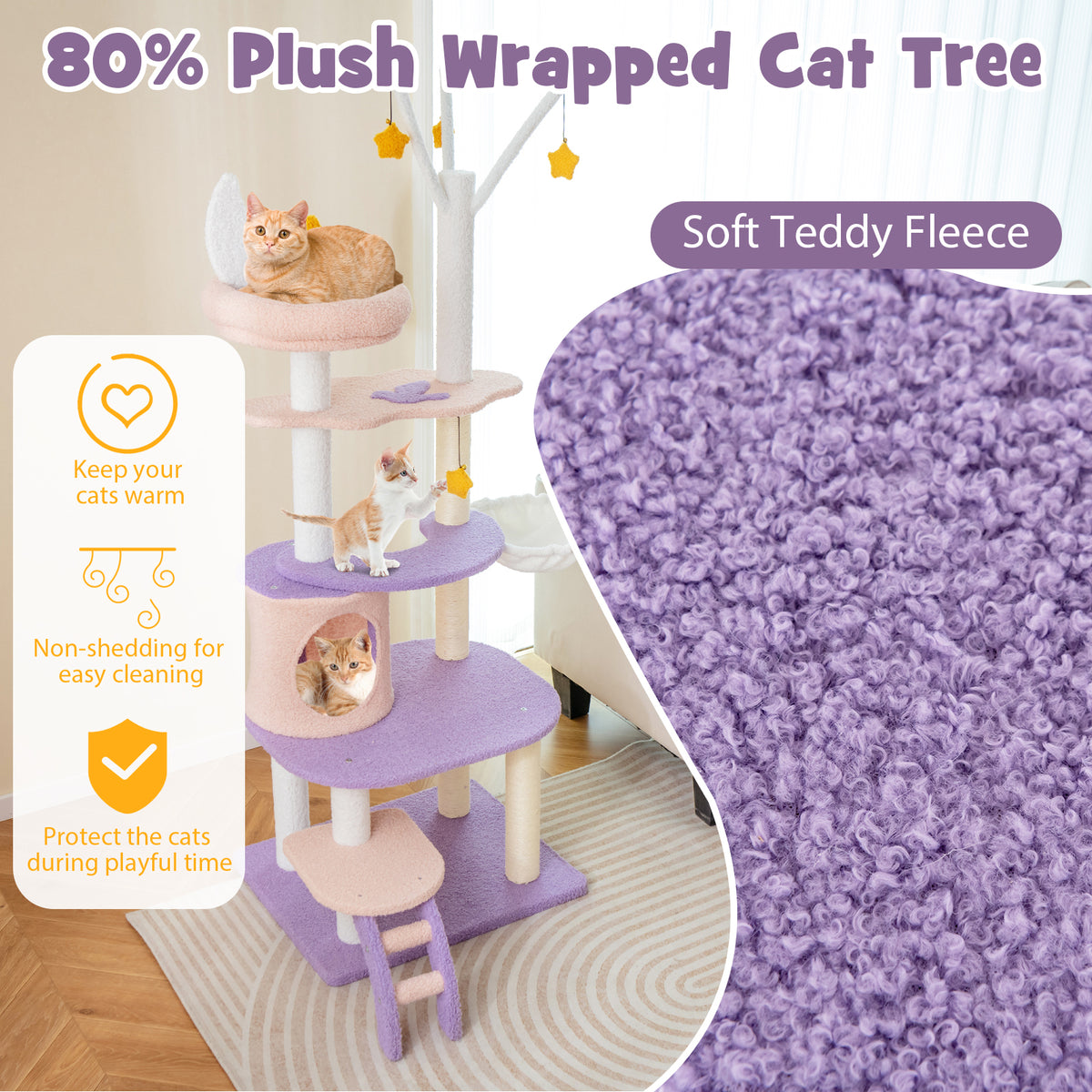Multi-Level Cat Tower with Sisal Scratching Posts for Small Cats - Variation M