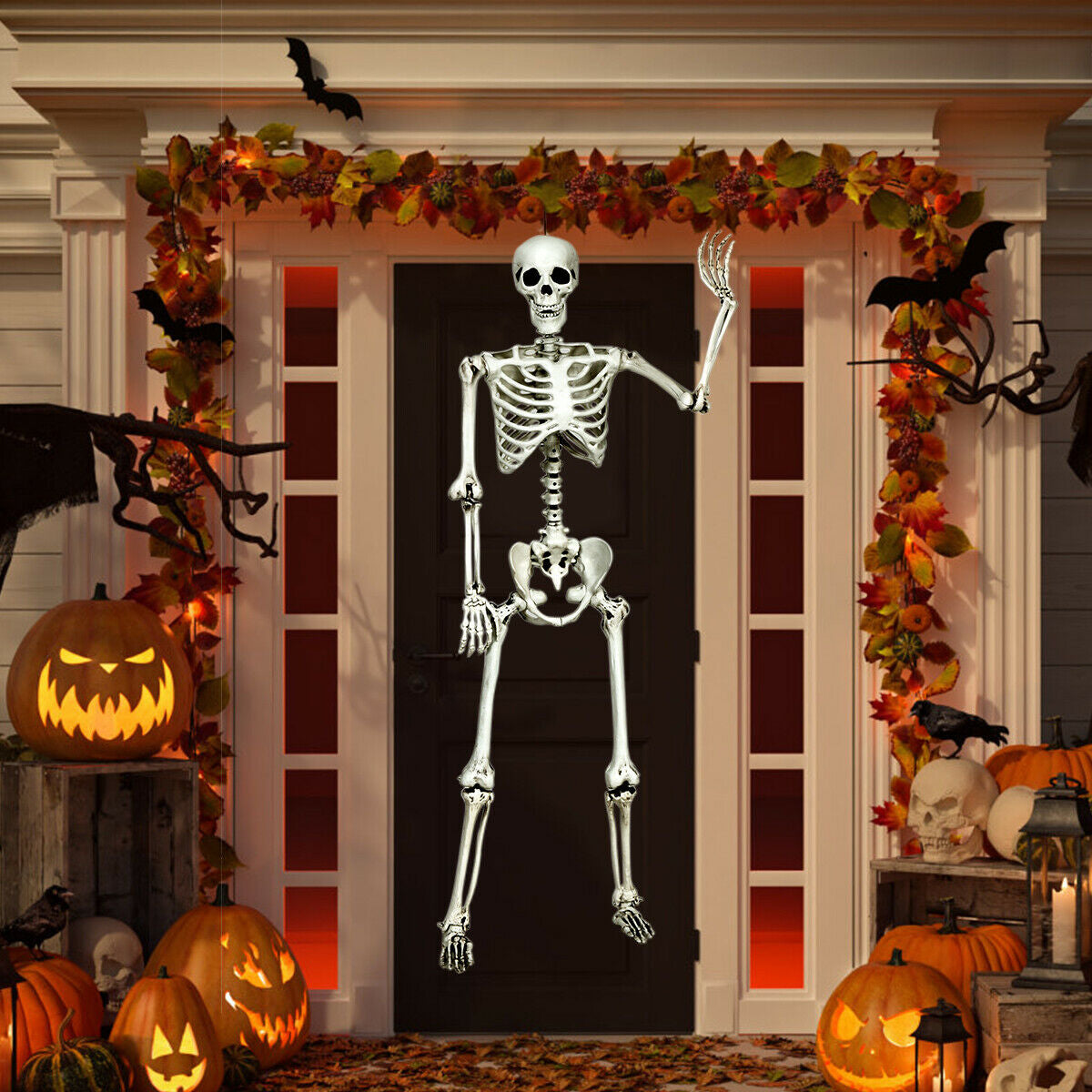 5.4 Feet Life Size Realistic Skeleton Halloween Decoration - Full Body Hanging Model