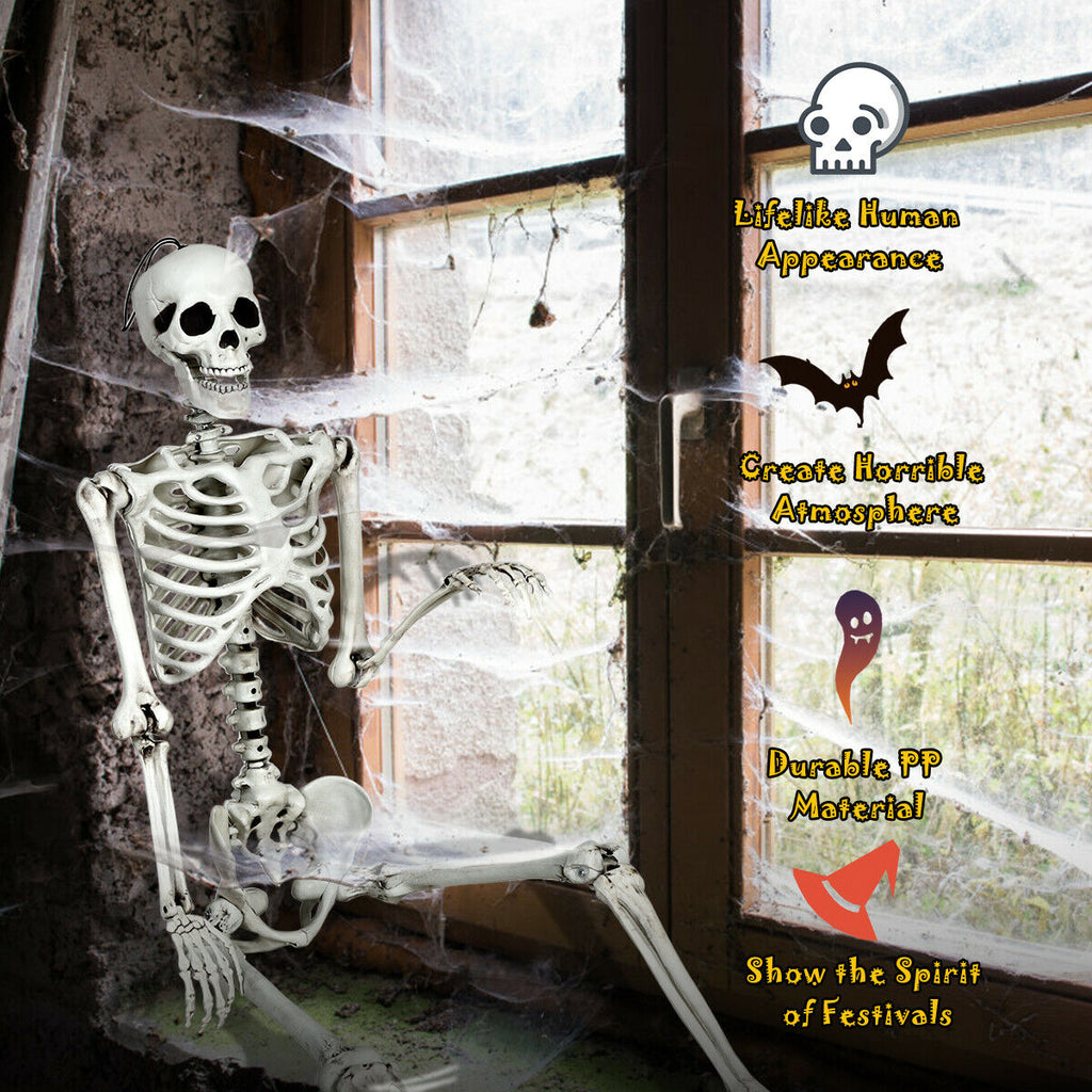 5.4 Feet Life Size Realistic Skeleton Halloween Decoration - Full Body Hanging Model