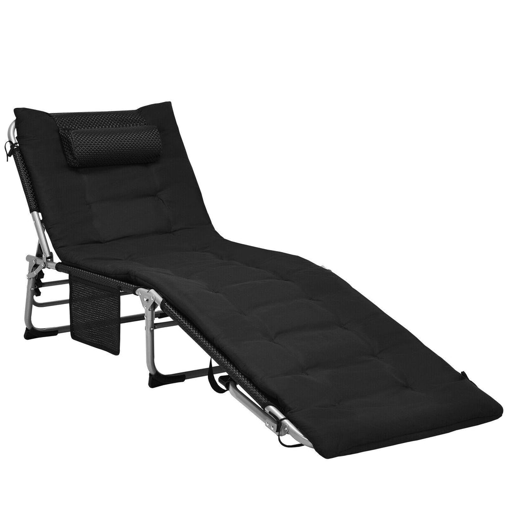 4-Fold Oversize Padded Folding Lounge Chair with Removable Soft