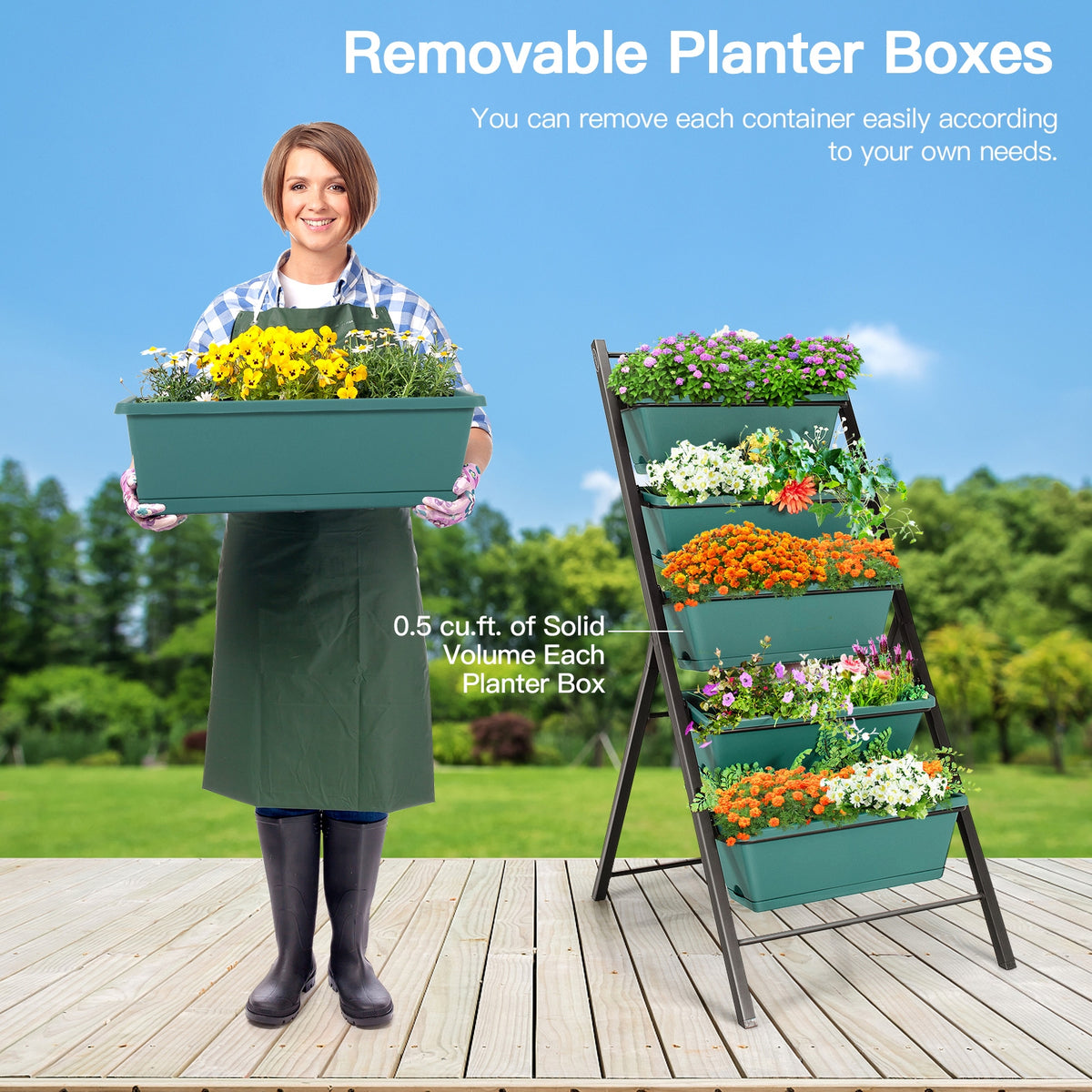 5-Tier Vertical Garden Planter Box - Green