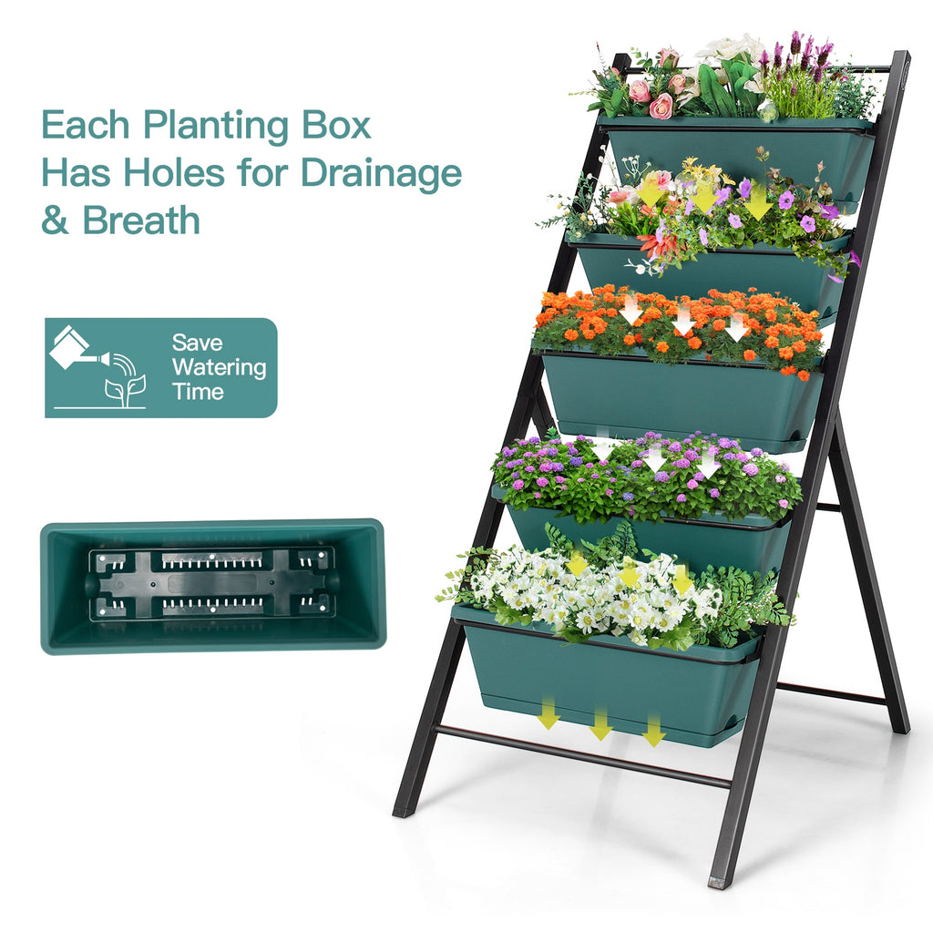 5-Tier Vertical Garden Planter Box - Green