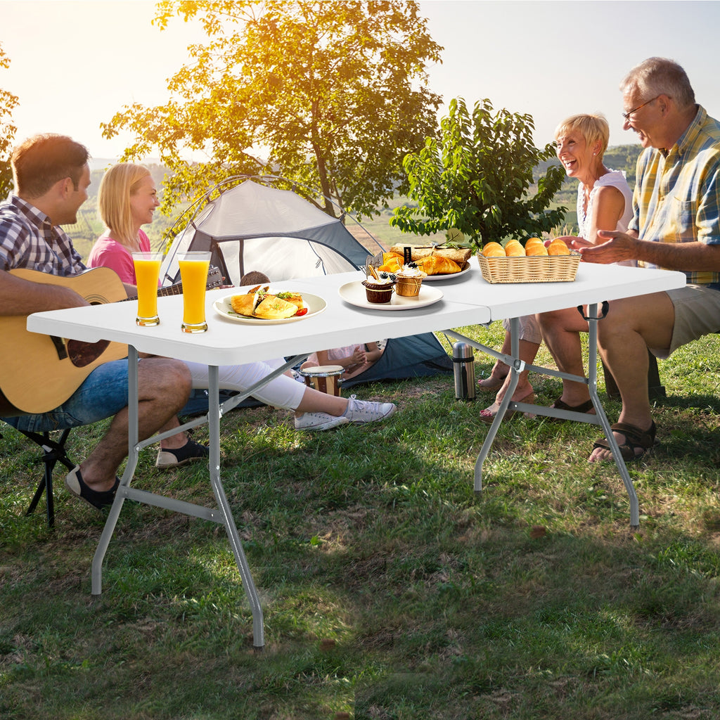 Portable Folding Camping Table, Rectangular, Black