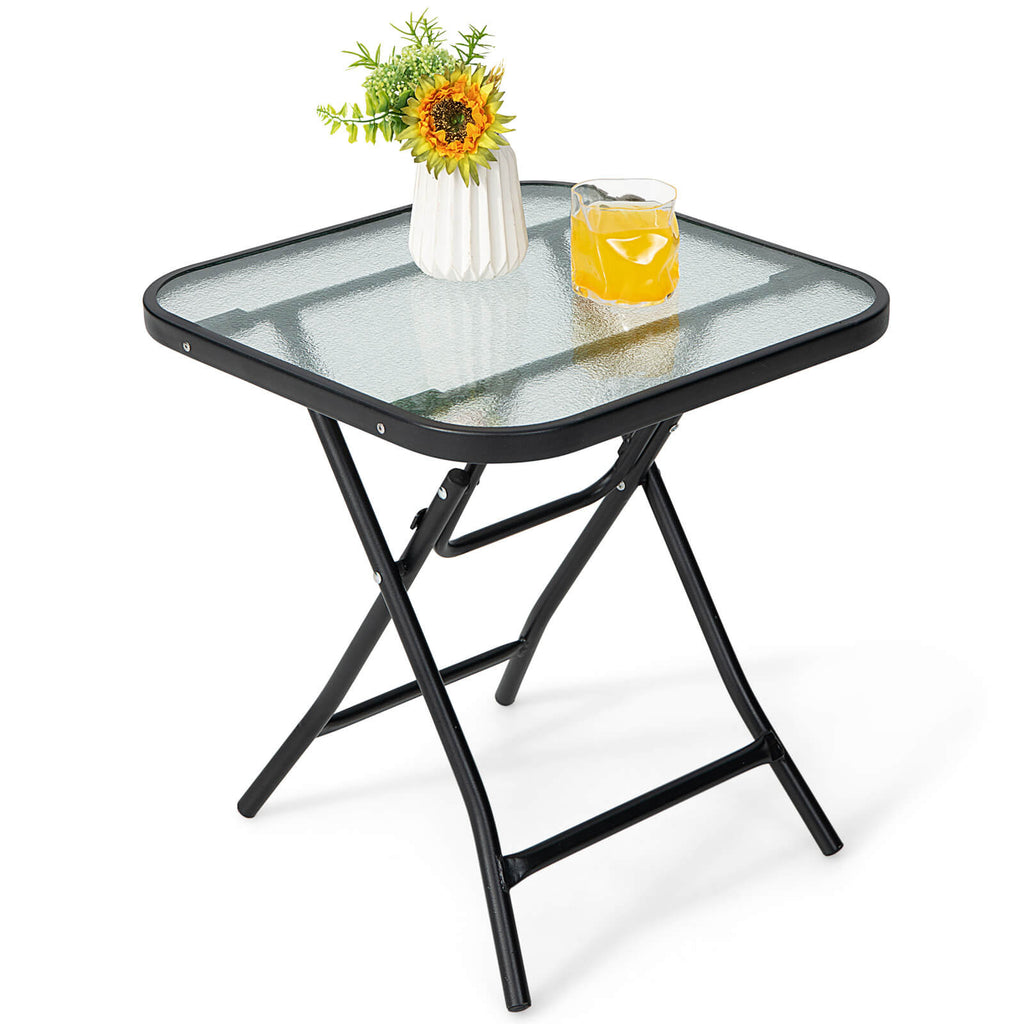 18" x 18" Square Patio Bistro Table, Rustproof Steel