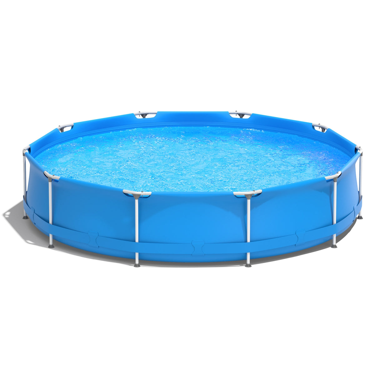 Round Above Ground Swimming Pool with Cover - Blue