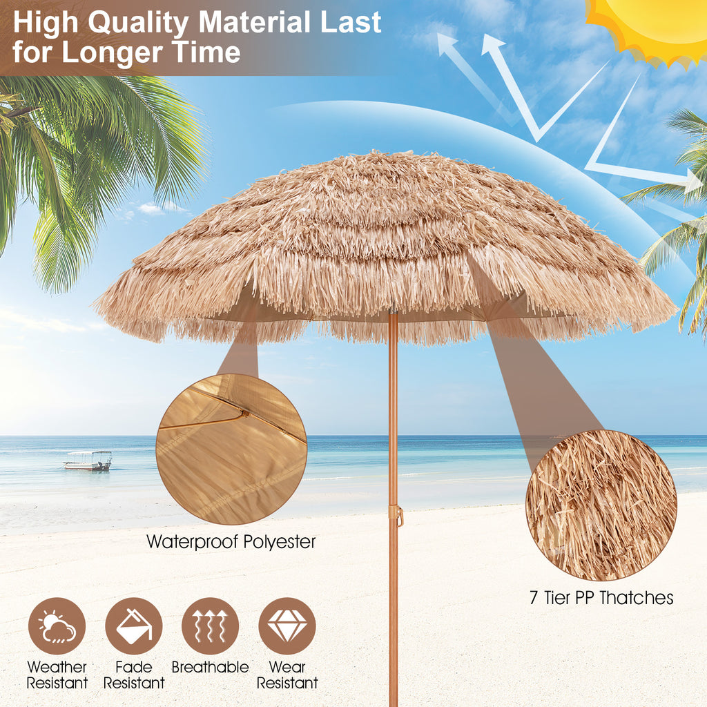 7.2 Feet Tiki Thatched Patio Umbrella - Hawaiian Style