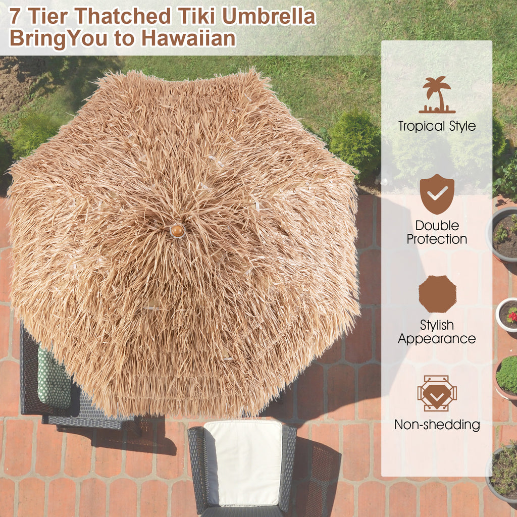 7.2 Feet Tiki Thatched Patio Umbrella - Hawaiian Style