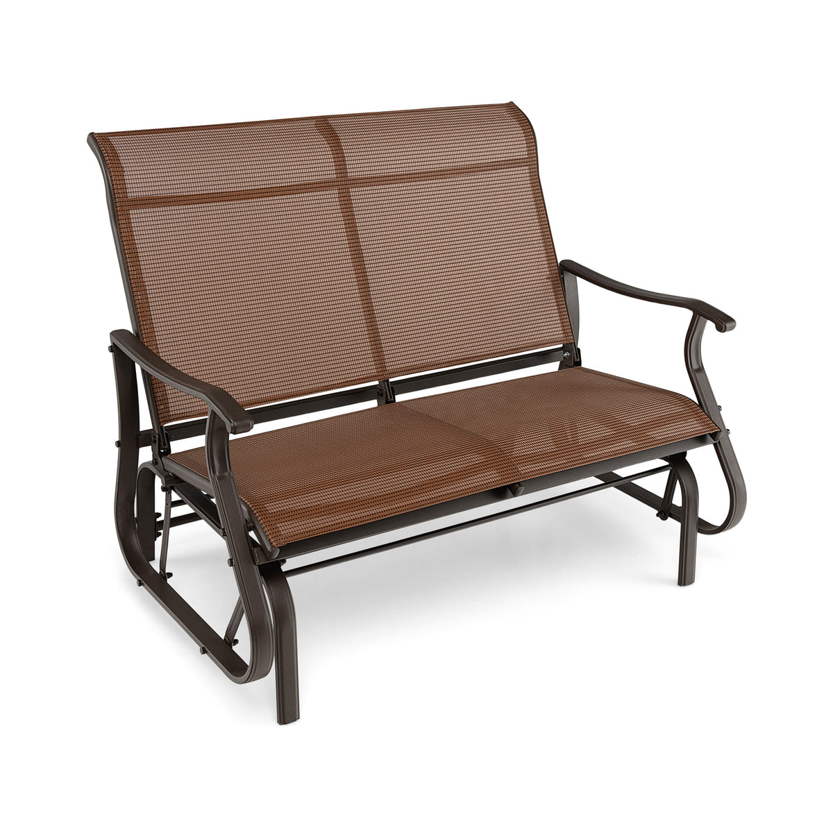 2-Person Patio Glider Bench, Brown - 47 Inch