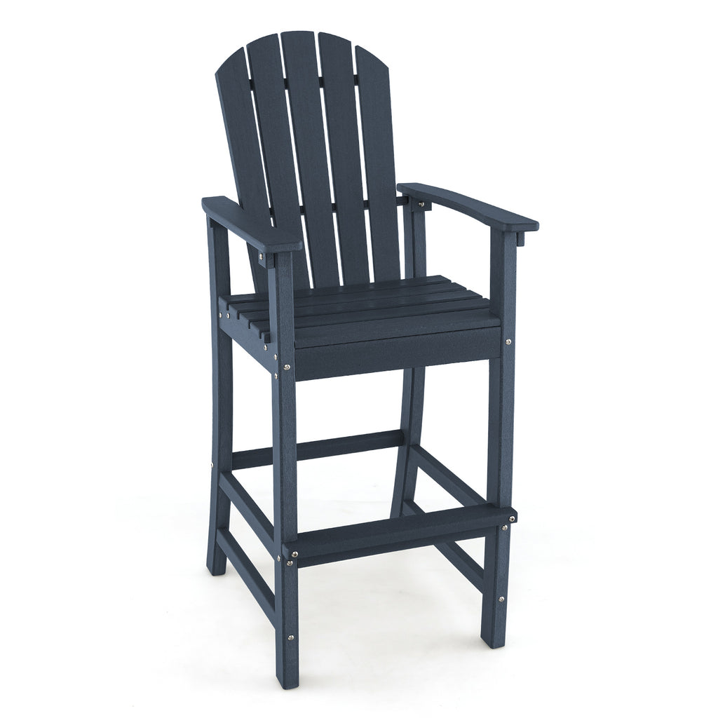 30 Inches Counter Height Outdoor HDPE Bar Stool with Armrests and
