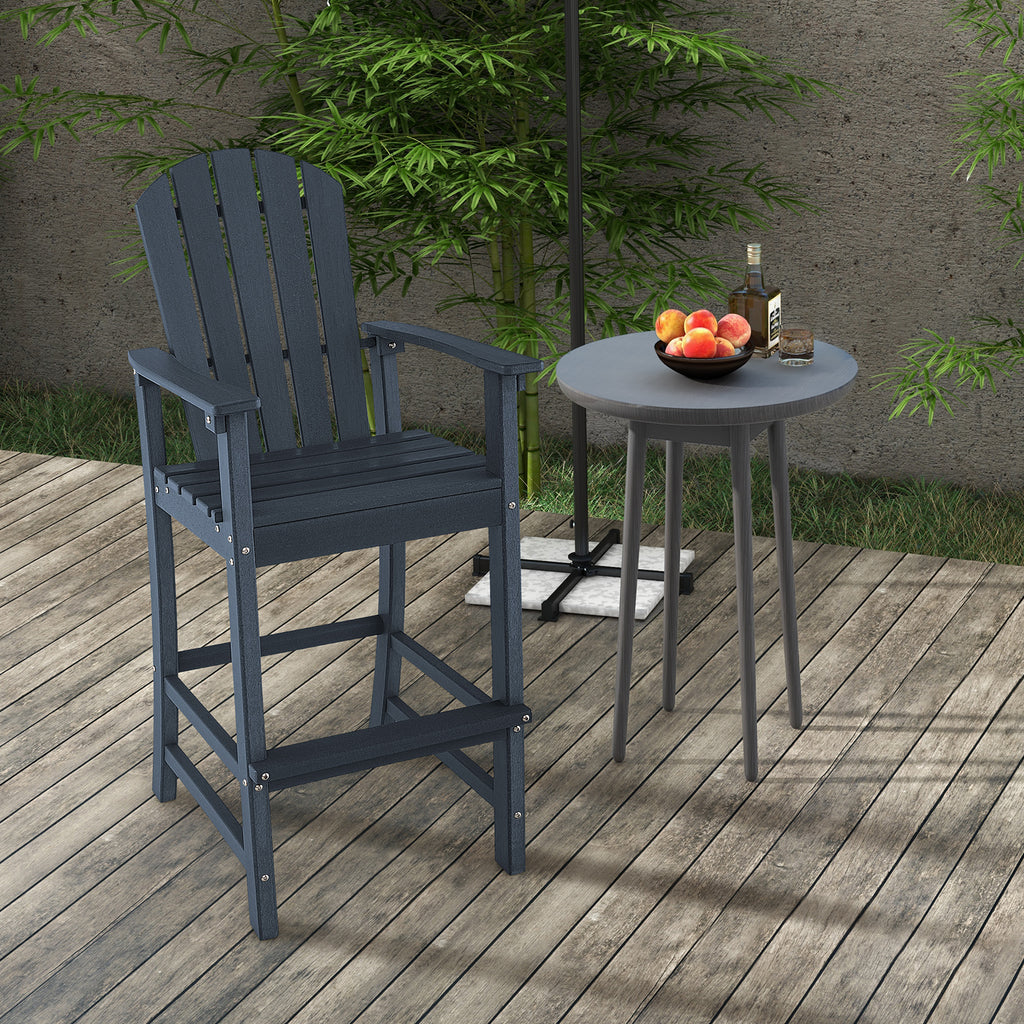 30 Inches Counter Height Outdoor HDPE Bar Stool with Armrests and