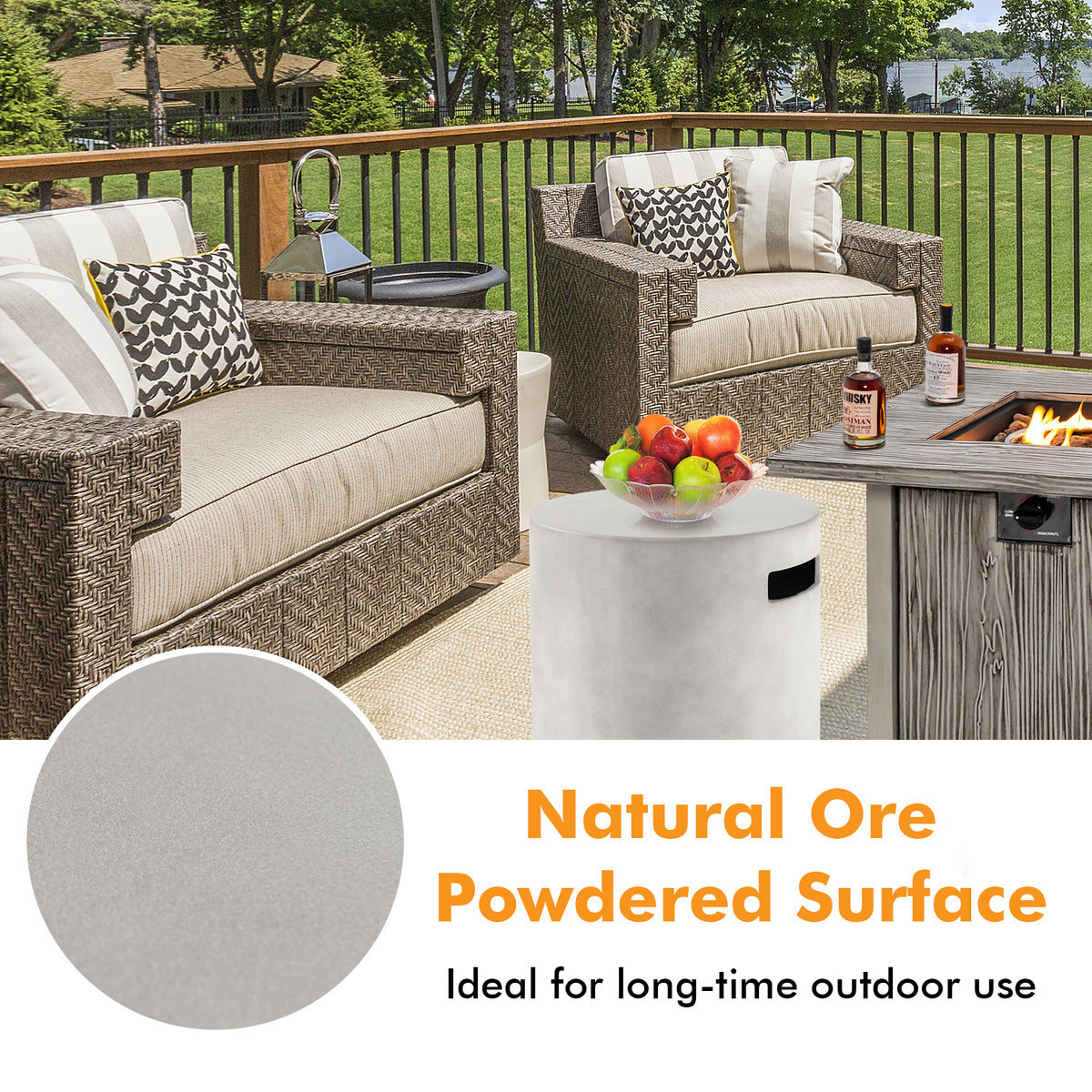 Outdoor Weather Resistant Tank Hideaway Table Fits Standard 20 LBS